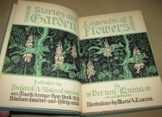  Legends of Garden Flowers by Vernon Quinn 1939 HC 1st Ed Book