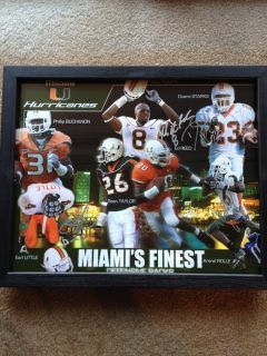 Ed Reed Sean Taylor Miami Hurricanes Signed 16x20 Framed Miami Finest