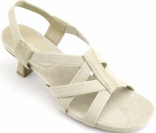 EASY STREET Women Shoes Abby Stretch Sandal 7 Natural New In Box