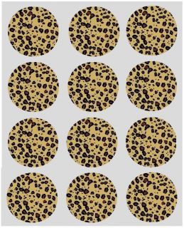 12 Leopard Print Design Rice Paper Edible Cupcake Toppers Precut