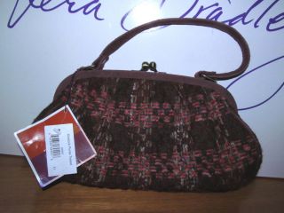 Vera Bradley Kisslock Limited Ed Tweed Suade NWT