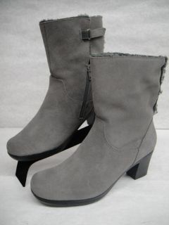 Clarks Bendables Dream Darling Water Resistant Suede Boots 7 5W GREY
