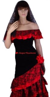 Spanish Senorita Carmen Miranda Flamenco Dancer Fancy Dress Costume L