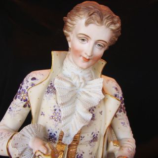  French Bisque Paris Porcelain Gentleman Dresden Figurine Sevres