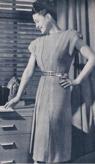 Vintage Knitting Pattern Easy Simple Knitted Dress 40s