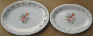 Vintage Edward M Knowles China 2 Oval Platters