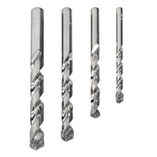 4pc Diamond Tip Drill Bit Set for Glass Tile Stone Steel 3/16 1/4 5