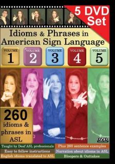  american sign language idioms phrases volumes 1 through 5 dvd video