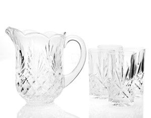 shannon crystal water set pitcher 4 dof glasses new item in