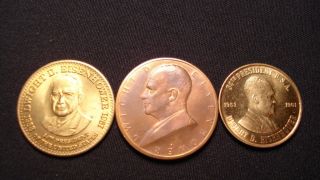 President Dwight D Eisenhower Tokens 3 Presidential Coins Medallions