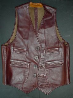 Walter Dyer Leather Vest Leather Buttons