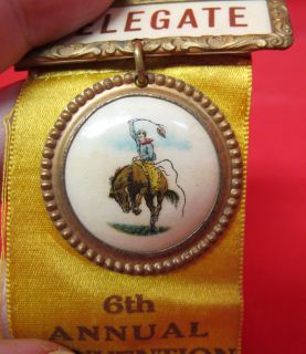 1927 7th Annual Convention of The Rough Riders Delegate Ribbon Badge