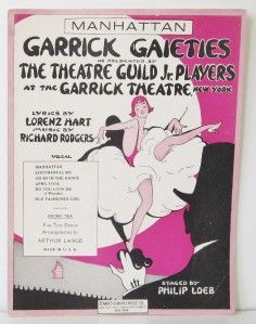 1925 Manhattan by Rodgers Hart from Garrick Gaieties Theatre Guild Jr