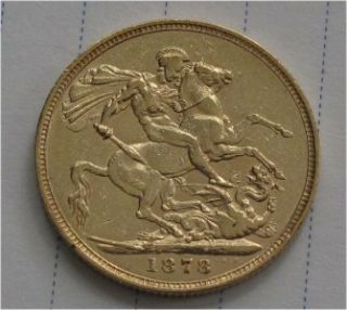 England Gold Coin Sovereign Victoria 1878 XF Melburne