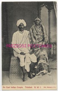 Trinidad B w I An East Indian Couple Used from Trinidad 1908