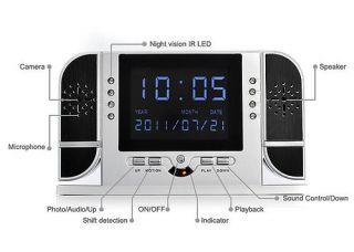  Video Camera Clock Motion Voice Detection Night Vision 1280x720