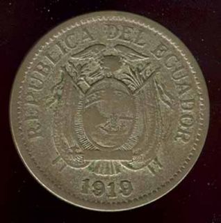Ecuador Beauty Scarce 1919 Coin Nice Grade Look