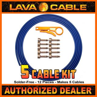 Lava Cable Solder Free Mini ELC Pedalboard Kit Blue 10 Straight Plugs