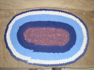 Handmade Crafted Braided Crocheted Rag Rug