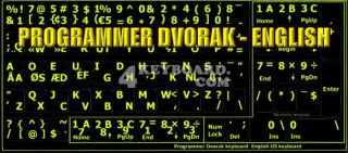 New Glowing Programmer Dvorak English Keyboard Sticker