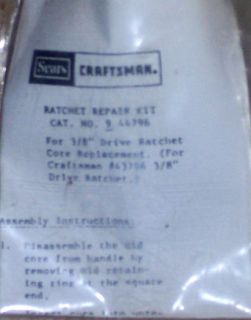 NIP Craftsman Ratchet Repair kits Model s 44796 3 8 Drive Core