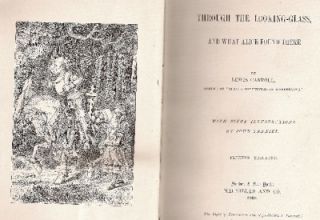 RARE 1889 Lewis Carroll Through Looking Glass Alice Wonderland Sequel