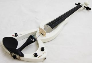 New 4 4 White Electric Violin Gigbag Case Bow Headphone