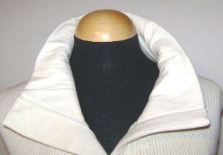 Eileen Fisher Ecru High Collar Cotton Knit Vest 2X
