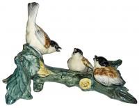 Stangl 3581 Three Chickadees on A Branch Bird Figure