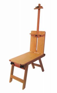 Easel Artist Wooden Bench Style Rolling Martin Elm New