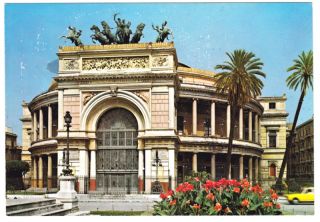 Chrome Postcard Garibaldi Theatre Palermo Sicily Italy