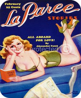 La Paree Stories Pin Up Girl Pulp Vintage Mouse Pad