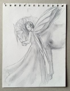  Lindsay Archer Fairy "Fairy Horse" Original Drawing