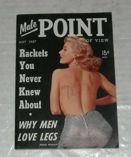 May 1957 Point Digest Mens Magazine Pin UPS Elaine Stewart