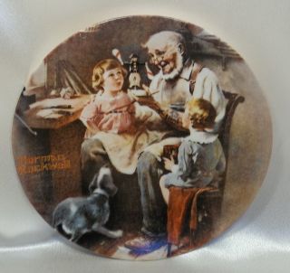 Vintage Edwin Knowles Collectors 8 Plate Norman Rockwell The Toymaker
