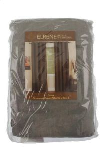 Elrene Home Fashions New Essex Gray Linen One Grommet Panel Curtains