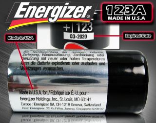 Energizer CR123A CR 123 3V Lithium Batteries Exp 2020