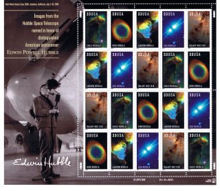 Full EDWIN HUBBLE Sheet MINT US POSTAGE Stamps Fabulous * ASTRONOMICAL