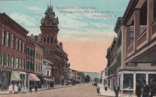 Waterford NY Broad Street looking East to Bridge Town Hall Post Office