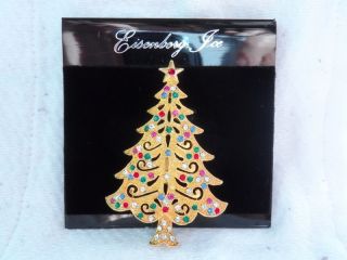 Eisenberg Ice Christmas Tree Pin Signed