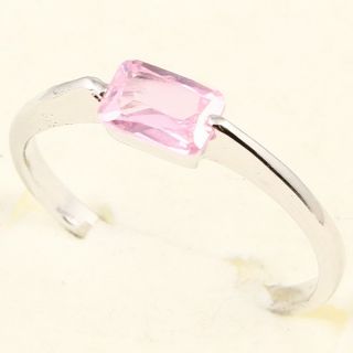 4x6mm Emerald Cut Pink Sapphire 78 Ring