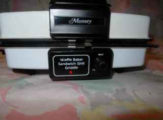  Munsey Griddle Waffle Iron Maker & Non Stick Grill Electric 4 waffle