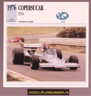 1976 Copersucar FR04 Emerson Fittipaldi Car Spec Card