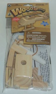 Woodshop Real Wood Activities Craft Easy to Assemble Helicopter NIP