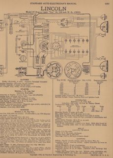 Wiring Diagram Electrical Info 1933 Lincoln V12