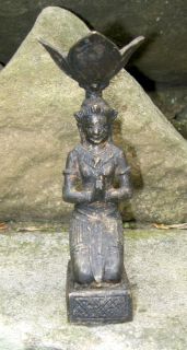 Small bronze praying female figure. Candle holder