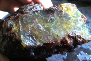 Outstanding Dominican Crystal Clear Green Red Amber Rough Specimen