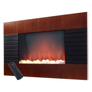 Mahogany Electric Fireplace Heater with Remote Wall Mounted 2 Heat