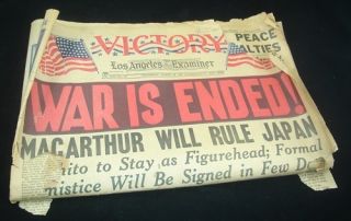  Newspaper World War II General MacArthur Emperor Hirohito