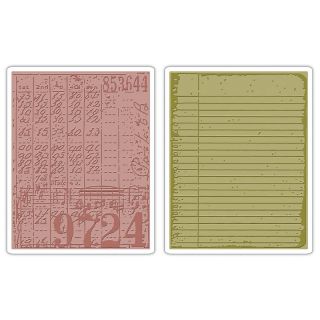 Sizzix Texture Fades Embossing Folders 2 pack   Collage and Notebook